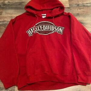 Red harley davidson biker hoodie